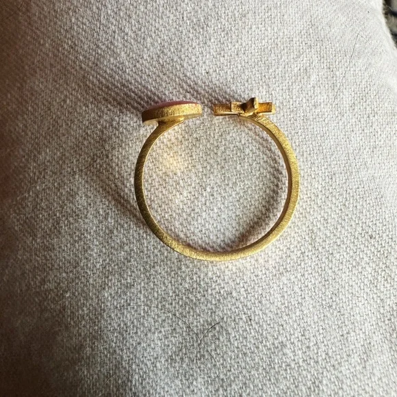 Joan Miró Gold-Plated Dot & Star Cuff Ring 24k Gold Fill New in Box - Picture 7 of 10